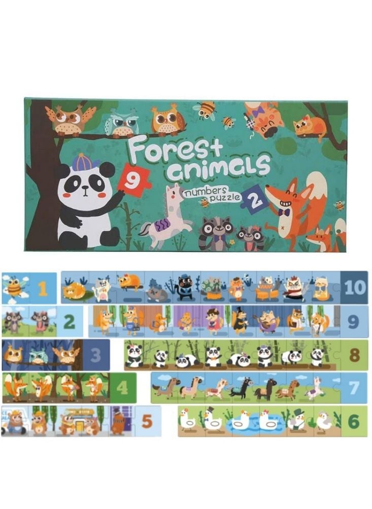 Premium Forest Animals Numbers Puzzle Learning Toy with Colorful Illustrated Boards – Early Counting, Matching & Cognitive Development Game for Kids - Image 1